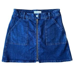 Madewell denim front zip mini skirt size 27